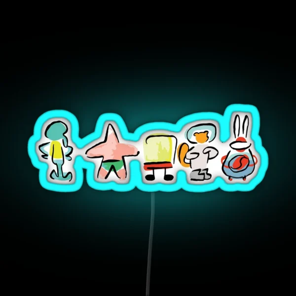 Sponge Minimal Digital Repaint ROUFXIS RB RGB Neon Sign