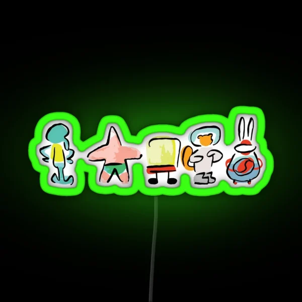Sponge Minimal Digital Repaint ROUFXIS RB RGB Neon Sign
