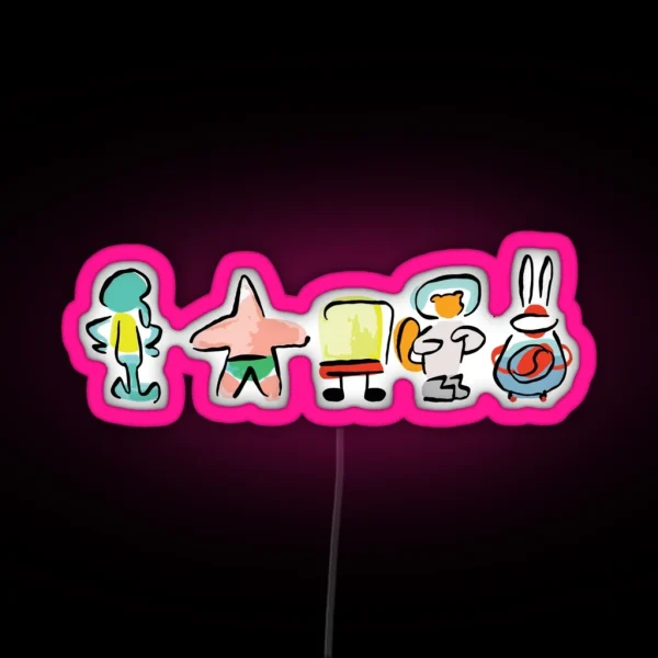 Sponge Minimal Digital Repaint ROUFXIS RB RGB Neon Sign