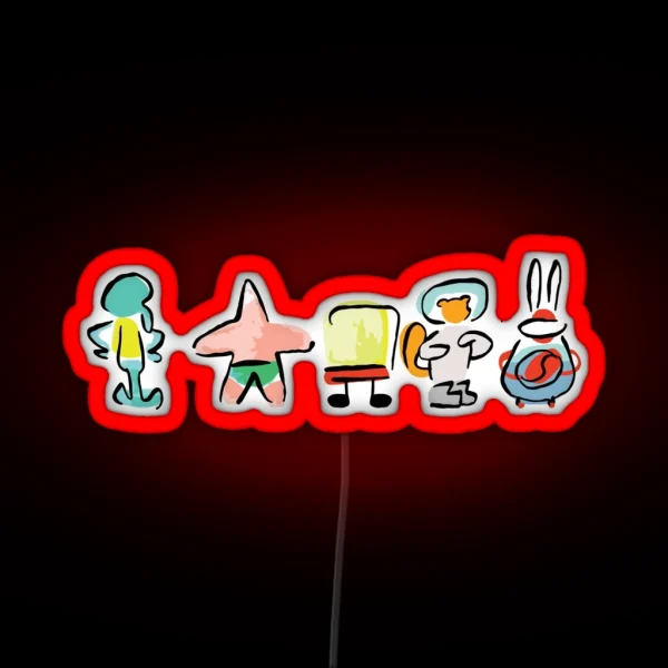 Sponge Minimal Digital Repaint ROUFXIS RB RGB Neon Sign