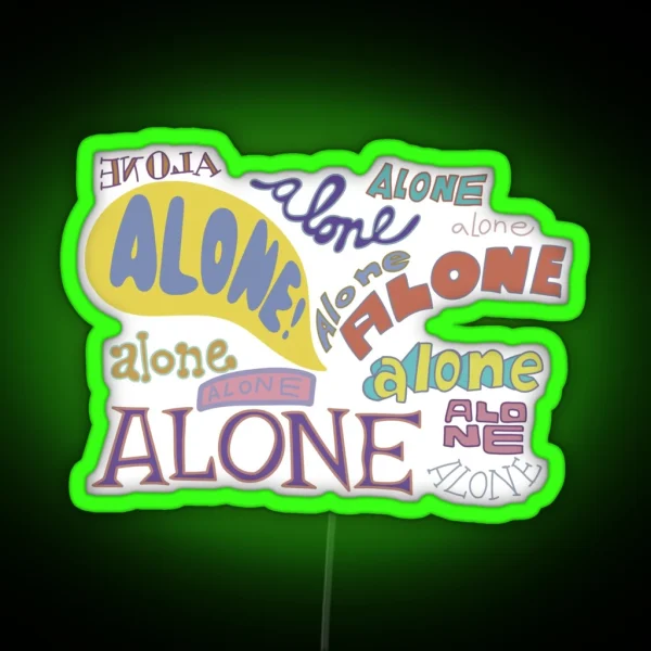 Spongebob Alone RGB Neon Sign