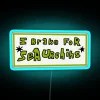 Brightly Colored Spongebob I Brake For Sea Urchins Novelty Neon Sign