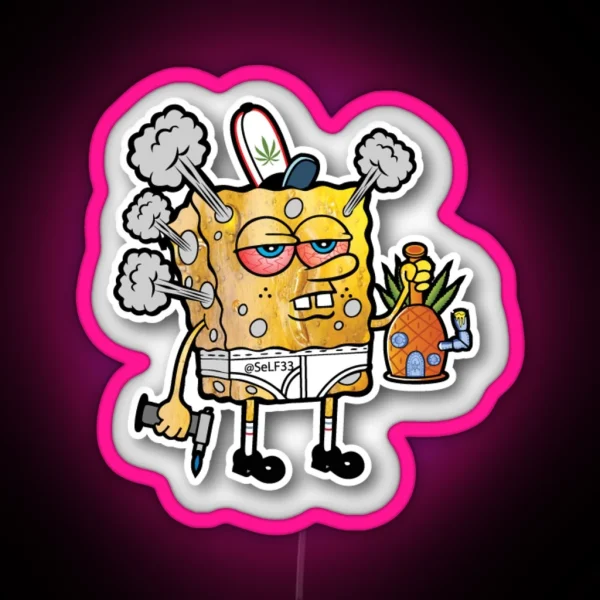 Spongebob Off His Head RGB Neon Sign