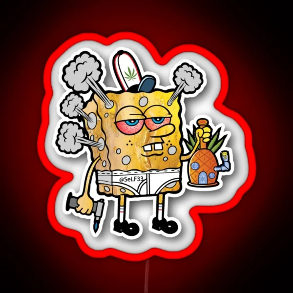 Spongebob Off His Head RGB Neon Sign