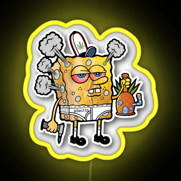 Spongebob Off His Head RGB Neon Sign