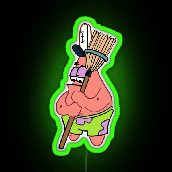Spongebob Squarepants Broom RGB Neon Sign