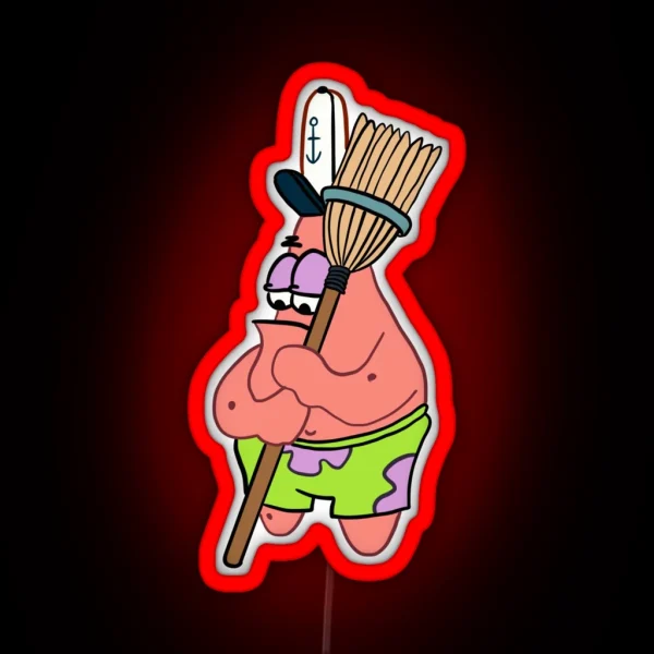 Spongebob Squarepants Broom RGB Neon Sign