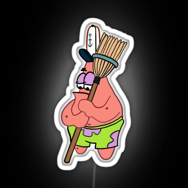 Spongebob Squarepants Broom RGB Neon Sign
