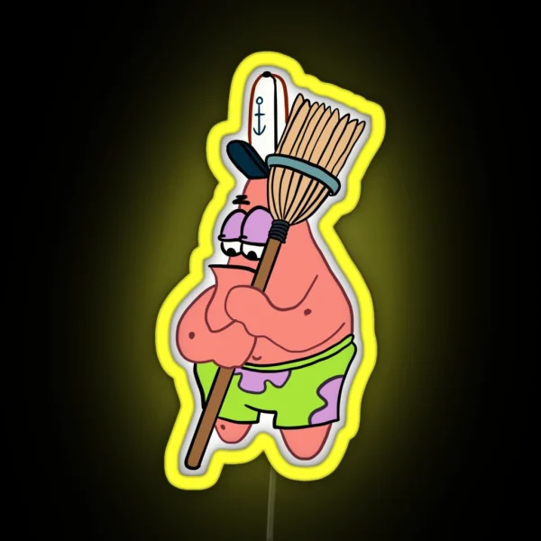 Spongebob Squarepants Broom RGB Neon Sign