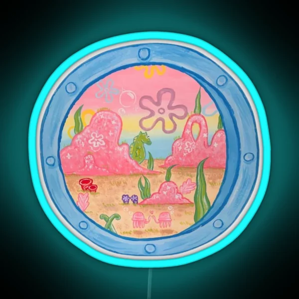 Spongebob Squarepants Window View RGB Neon Sign
