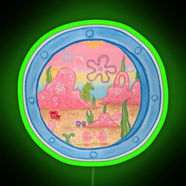 Spongebob Squarepants Window View RGB Neon Sign