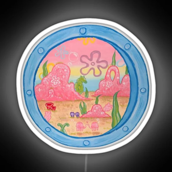 Spongebob Squarepants Window View RGB Neon Sign
