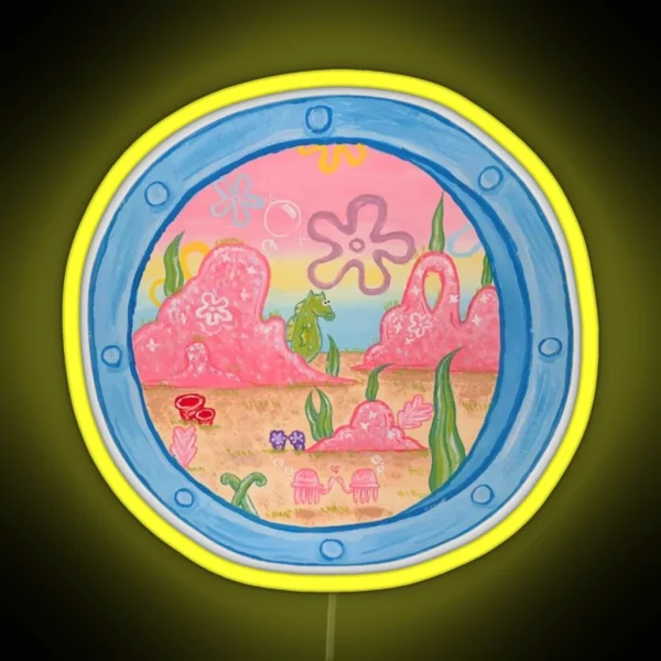 Spongebob Squarepants Window View RGB Neon Sign