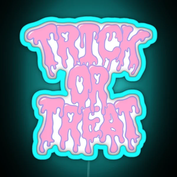 Spooktacular Treats Trick Or Treat Design For Halloween RGB Neon Sign