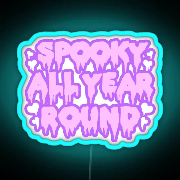 Spooky All Year Round Pastel Goth RGB Neon Sign