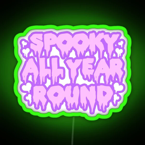 Spooky All Year Round Pastel Goth RGB Neon Sign