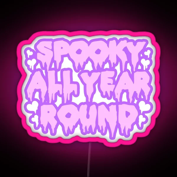 Spooky All Year Round Pastel Goth RGB Neon Sign