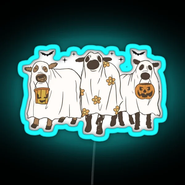 Spooky Cows RGB Neon Sign