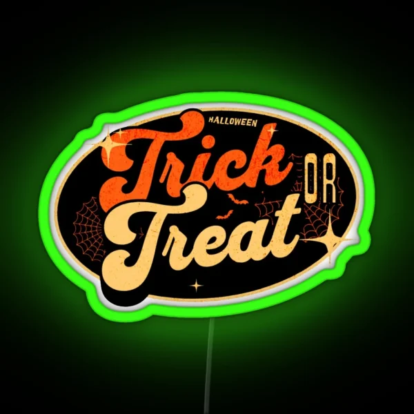 Spooky Fun Trick Or Treat Time RGB Neon Sign