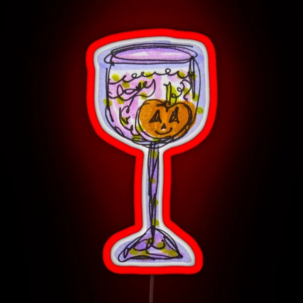 Spooky Wine Glass RGB Neon Sign