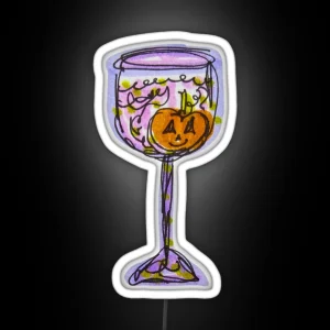 Spooky Wine Glass RGB Neon Sign