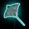 Vibrant ocean-inspired RGB neon lighted spotted eagle ray wall decor