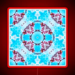 Spring Cherry Blossom Tree Kaleidoscope RGB Neon Sign
