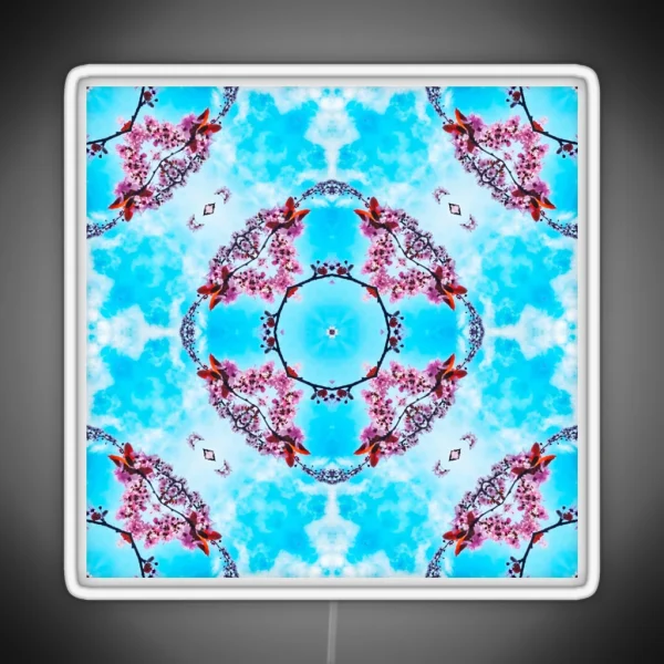 Spring Cherry Blossom Tree Kaleidoscope RGB Neon Sign