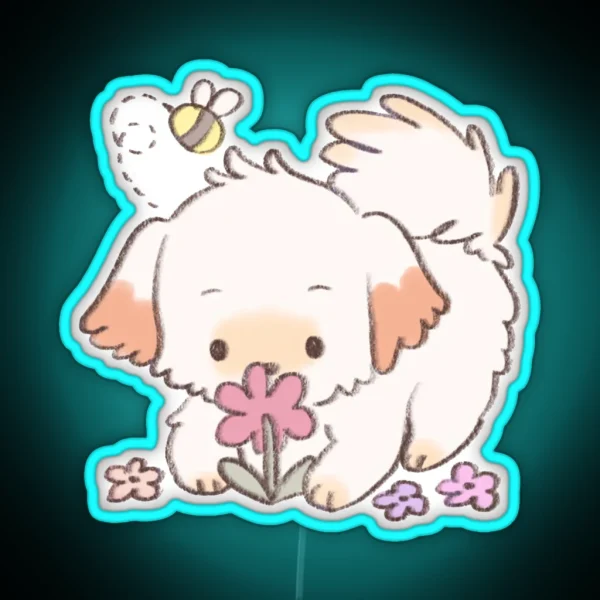 Spring Puppy RGB Neon Sign