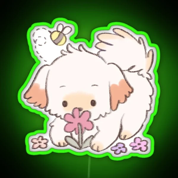 Spring Puppy RGB Neon Sign
