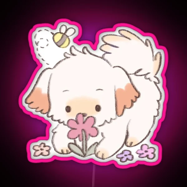 Spring Puppy RGB Neon Sign