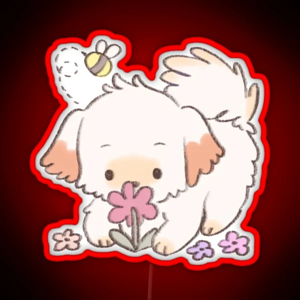 Spring Puppy RGB Neon Sign