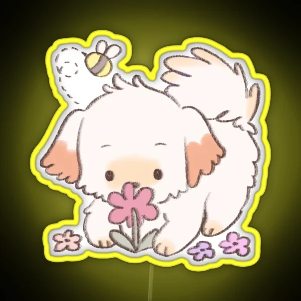 Spring Puppy RGB Neon Sign