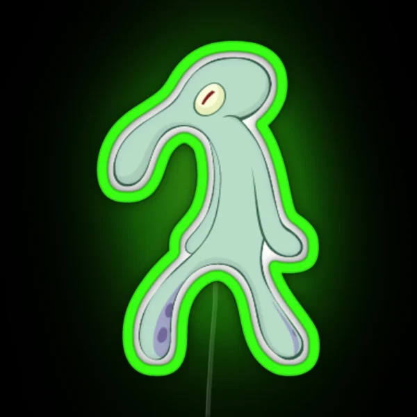 Squidward Abstract Painting Cutout RGB Neon Sign