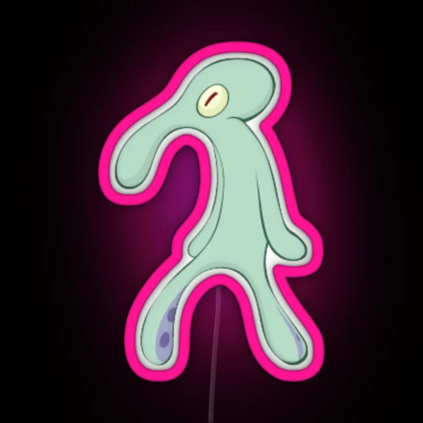 Squidward Abstract Painting Cutout RGB Neon Sign