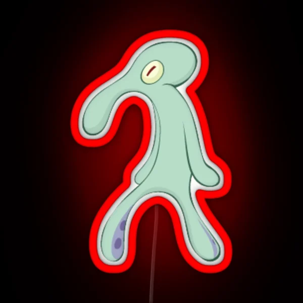 Squidward Abstract Painting Cutout RGB Neon Sign