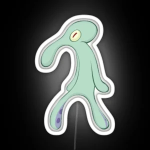 Squidward Abstract Painting Cutout RGB Neon Sign