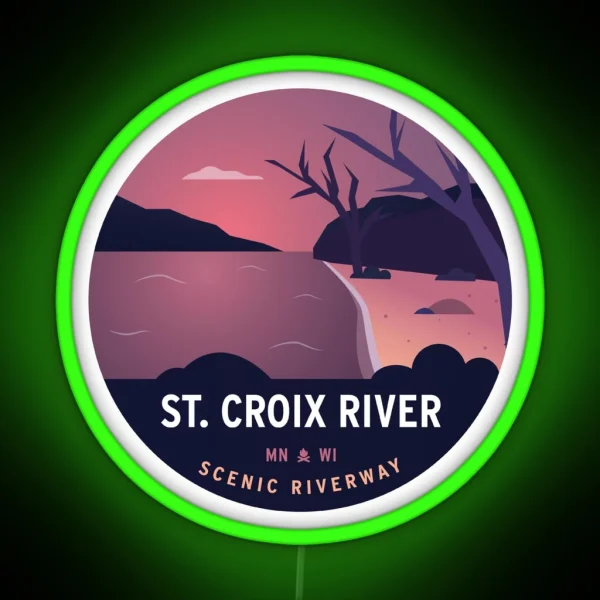 St Croix River MN WI RGB Neon Sign
