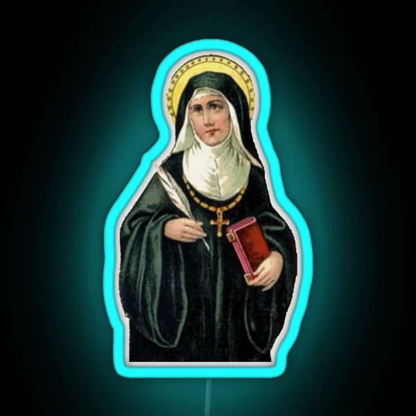 St Hildegard Of Bingen Nun Saint RGB Neon Sign