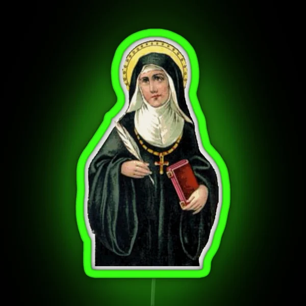 St Hildegard Of Bingen Nun Saint RGB Neon Sign