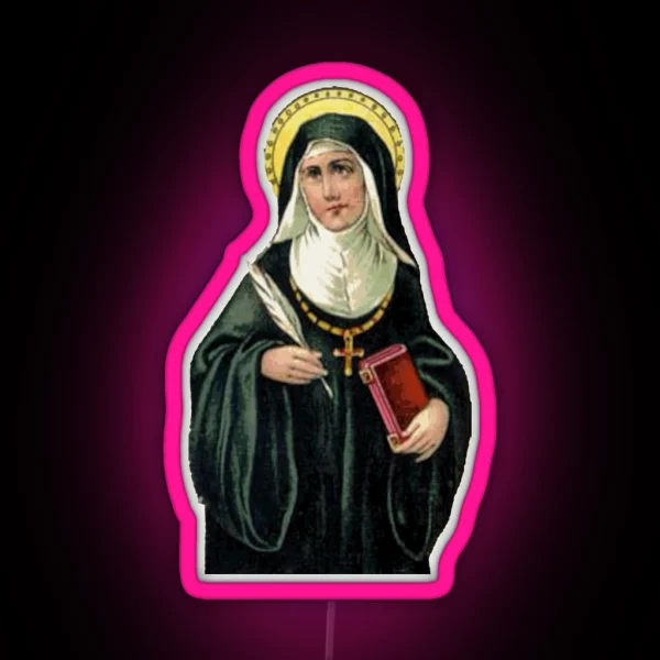 St Hildegard Of Bingen Nun Saint RGB Neon Sign