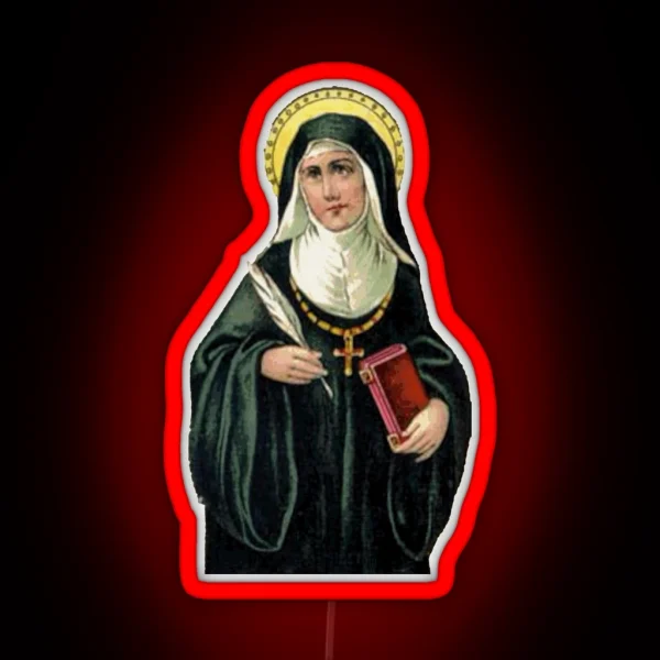 St Hildegard Of Bingen Nun Saint RGB Neon Sign