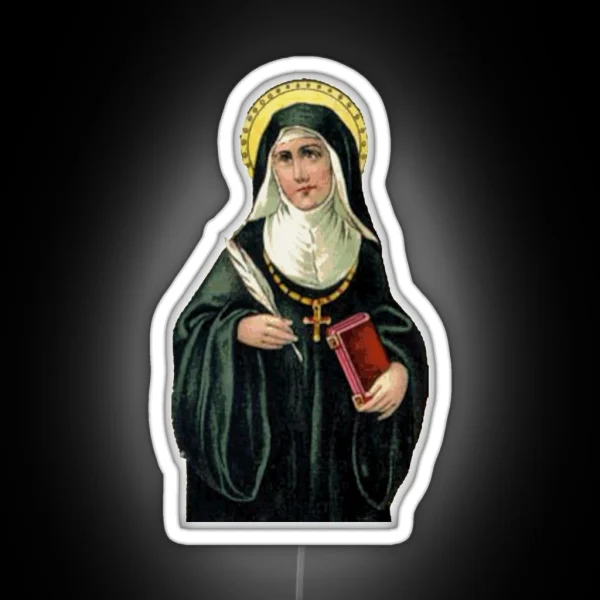 St Hildegard Of Bingen Nun Saint RGB Neon Sign