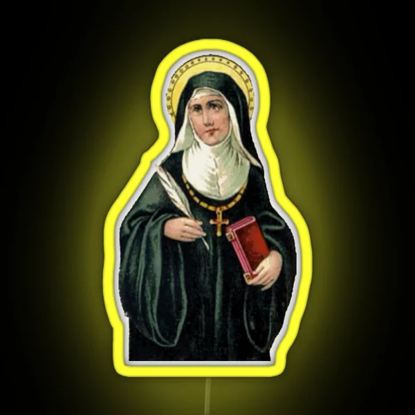 St Hildegard Of Bingen Nun Saint RGB Neon Sign
