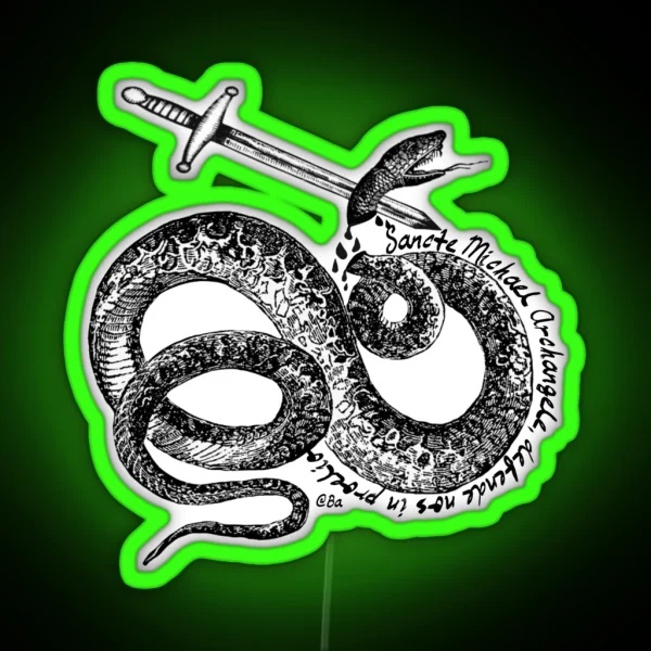St Michael The Archangel Defend Us In Battle Latin RGB Neon Sign