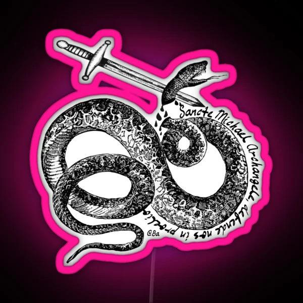 St Michael The Archangel Defend Us In Battle Latin RGB Neon Sign