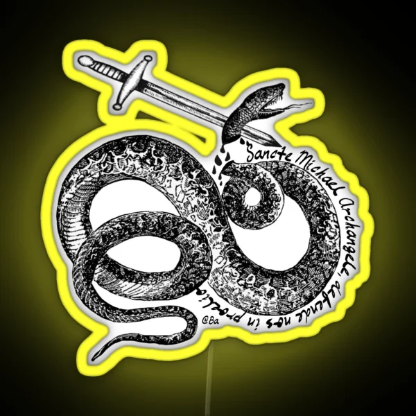 St Michael The Archangel Defend Us In Battle Latin RGB Neon Sign
