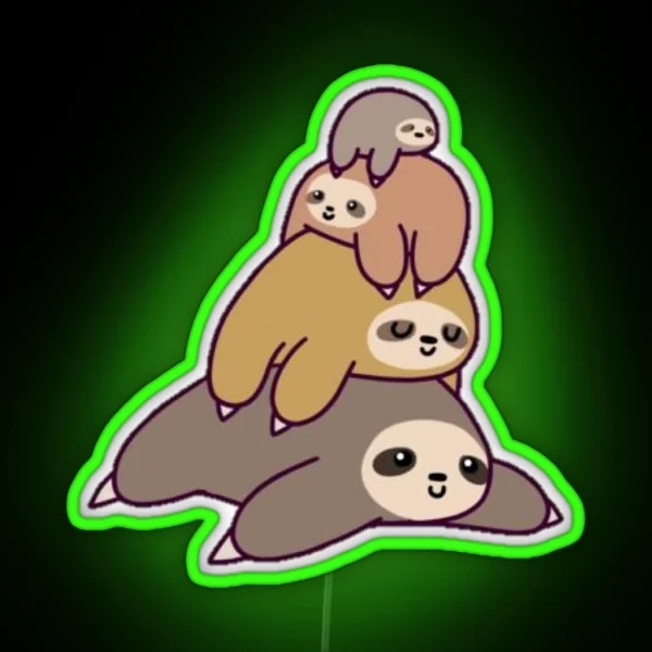 Stack Of Sloths RGB Neon Sign