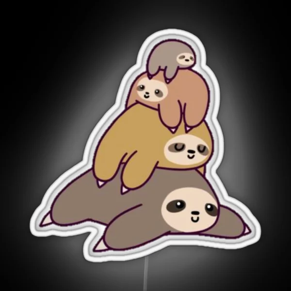 Stack Of Sloths RGB Neon Sign