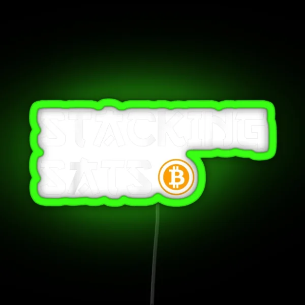 Stacking Sats Nakamoto Satoshi Bitcoin Crypto RGB Neon Sign
